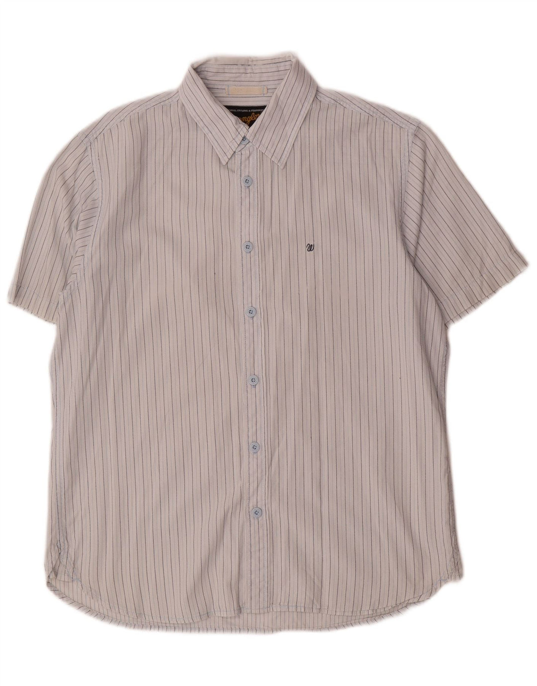 WRANGLER Chemise à manches courtes pour homme à rayures blanches moyennes