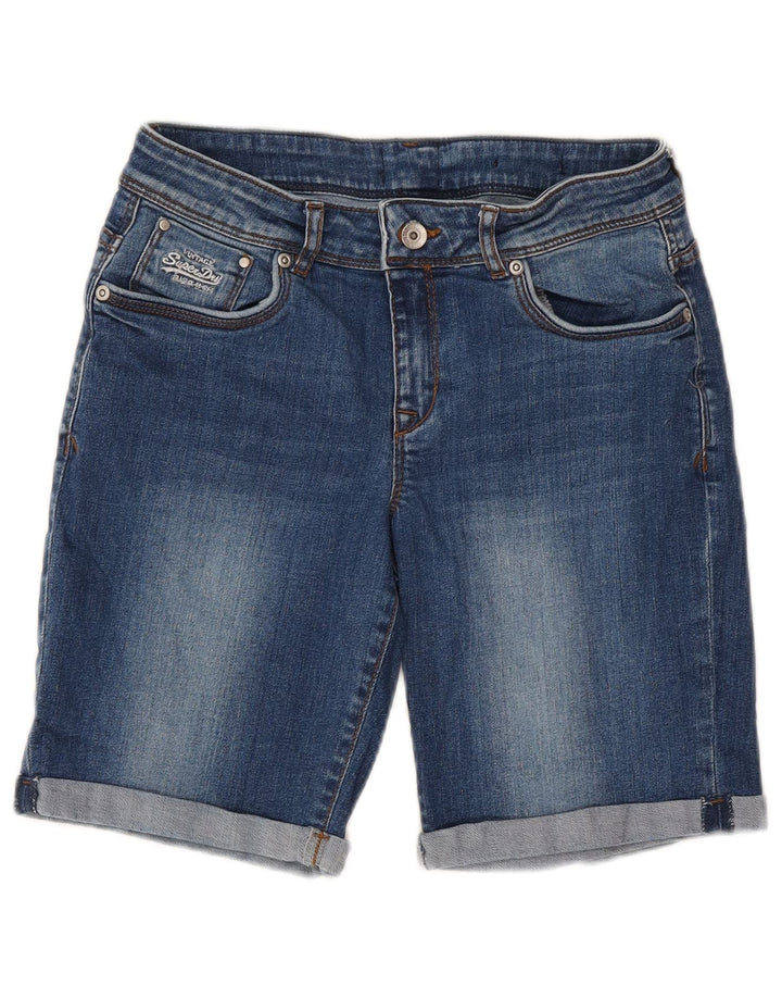 SUPERDRY Short en Jean Femme W30 Bleu Moyen Coton
