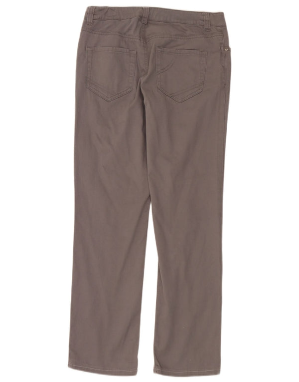 Benetton Pantalon décontracté droit pour femme IT 40 Small W30 L28 Gris Coton