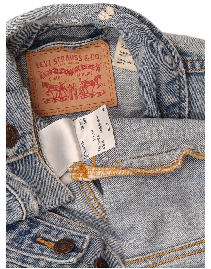 LEVI'S Veste en Jean Femme UK 10 Petit Bleu Coton