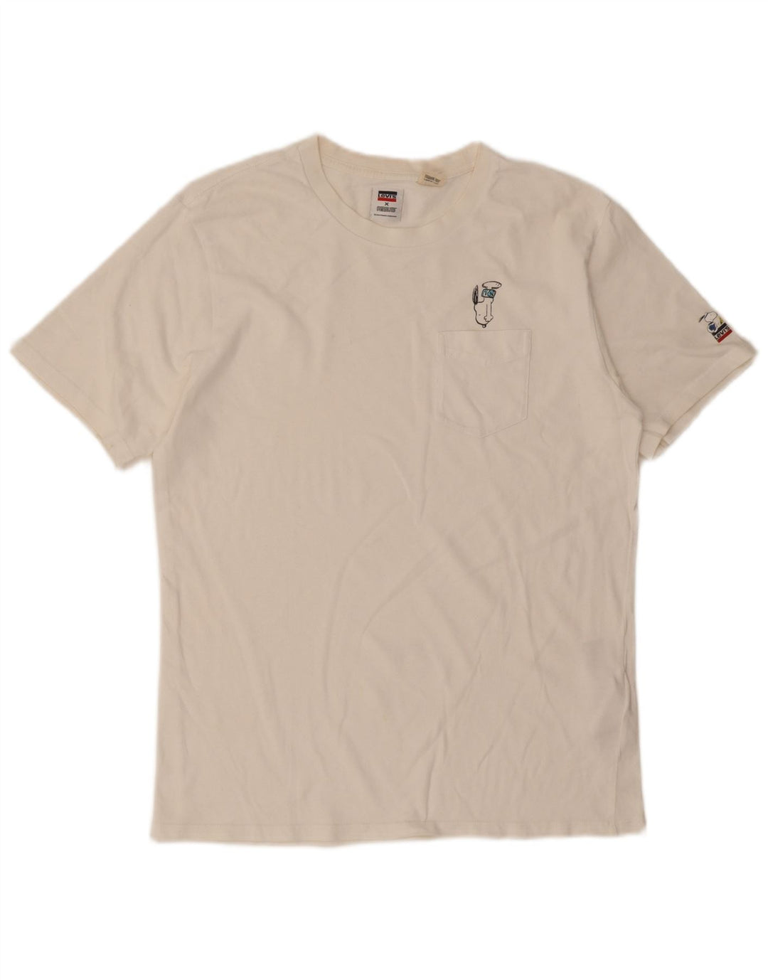Levi's Tee-Shirt Peanuts Homme Petit Blanc Coton
