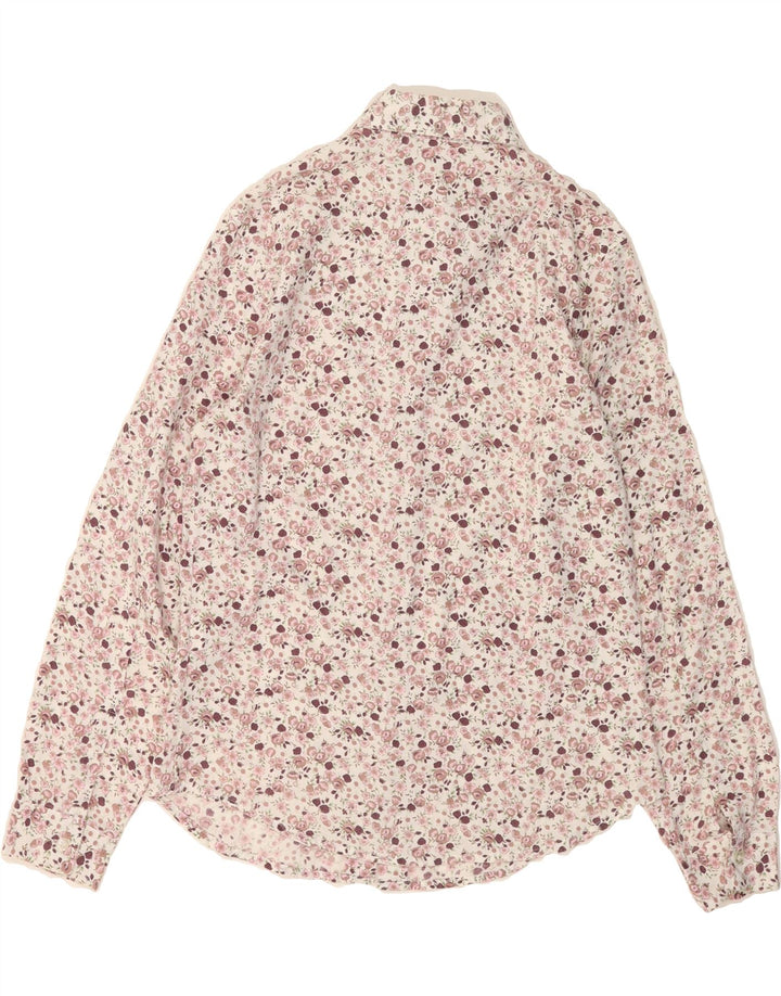 TIKIDA Womens Shirt UK 12 Medium Pink Floral Cotton Vintage TIKIDA and Second-Hand TIKIDA from Messina Hembry 