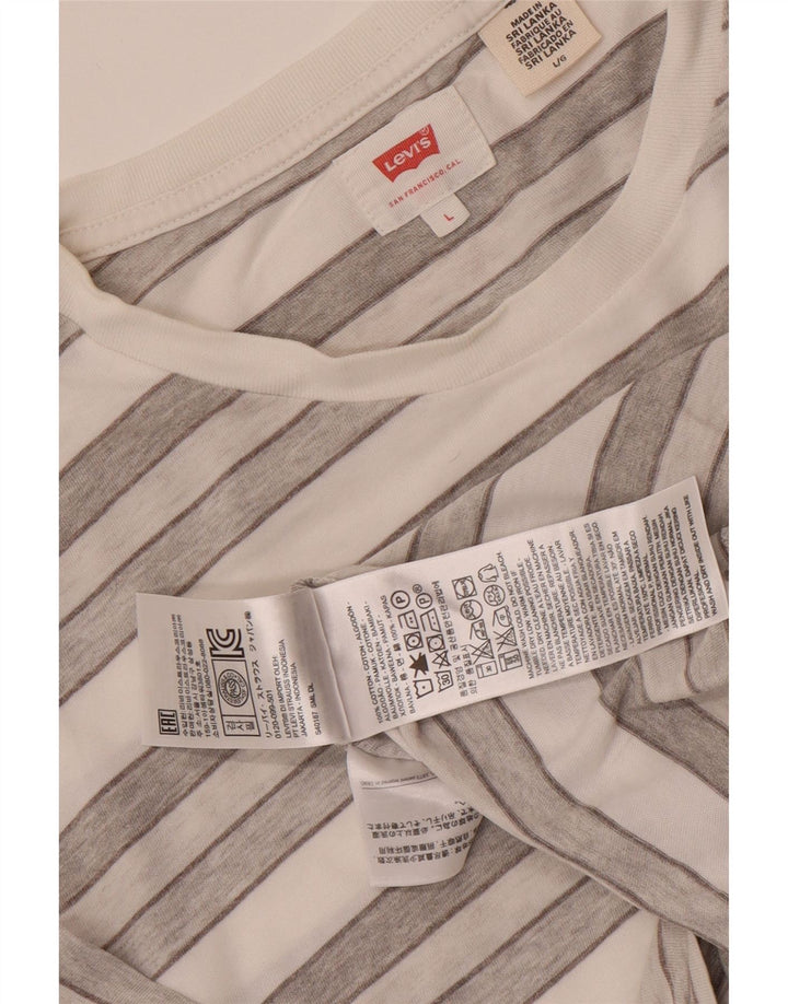 Levi's T-Shirt Homme Large Gris Rayé Coton
