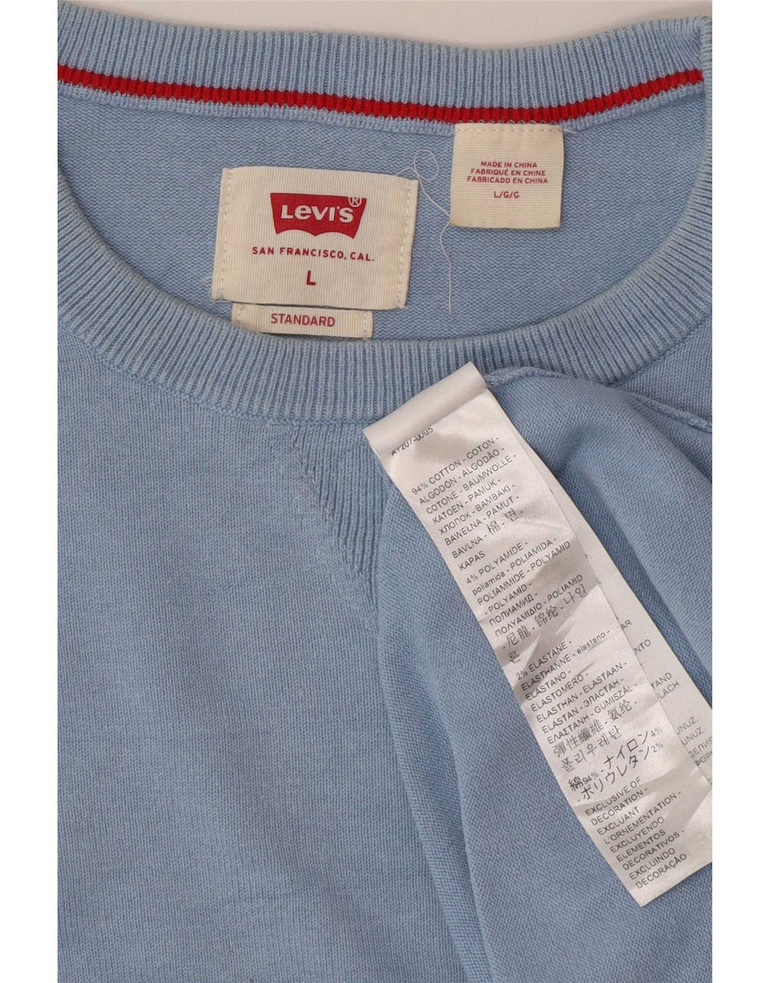 Levi's Pull Col Ras-du-Cou Homme Bleu Large Coton