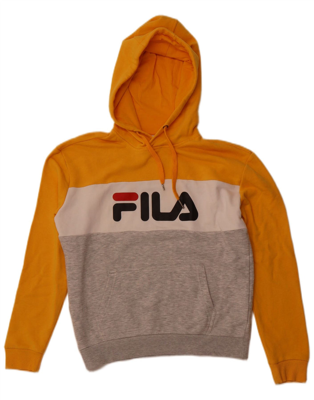 FILA Pull à capuche graphique pour garçon 13-14 ans Petit colorblock jaune