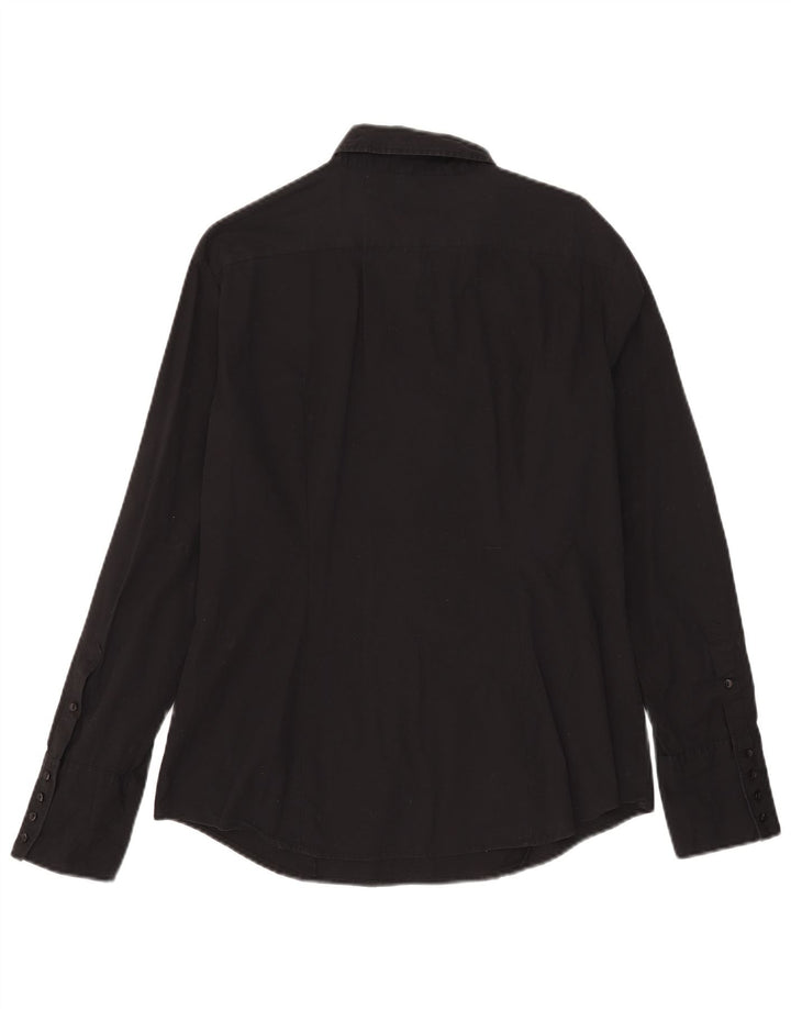 Benetton Chemise Pull Femme UK 18 XL Noir Coton