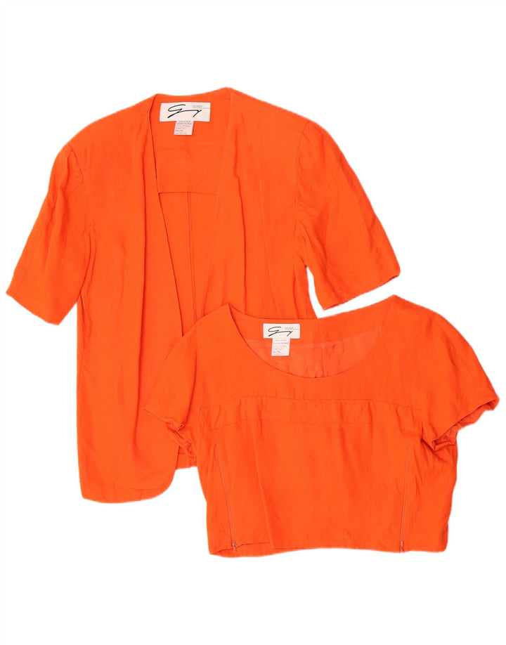 Genny Ensemble 2 pièces pour femme US 10 Grand lin orange