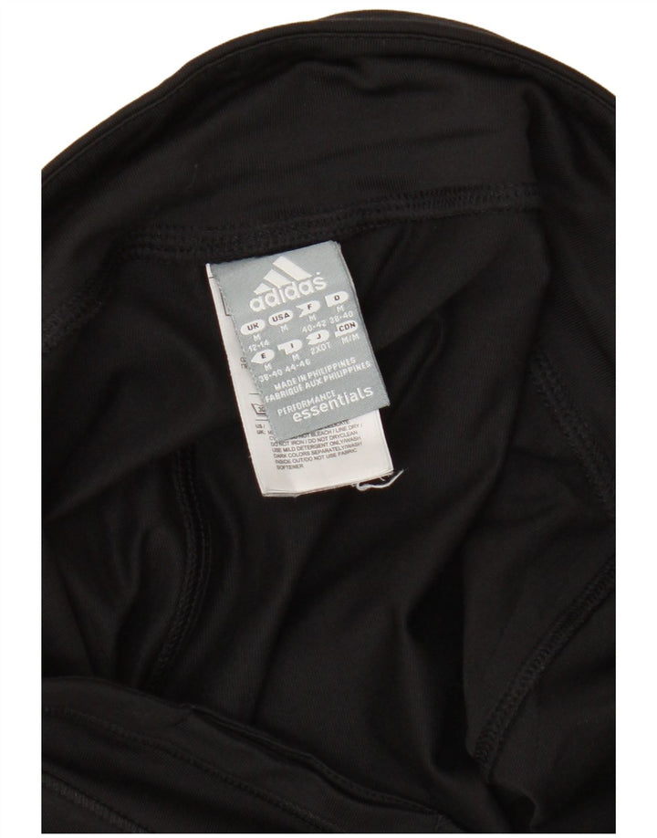 Adidas Leggings Femme UK 12/14 Moyen Noir Polyester