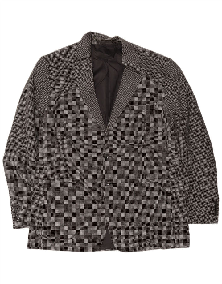 Marks & Spencer Veste blazer à 2 boutons pour homme UK 44 XL en laine à carreaux noirs