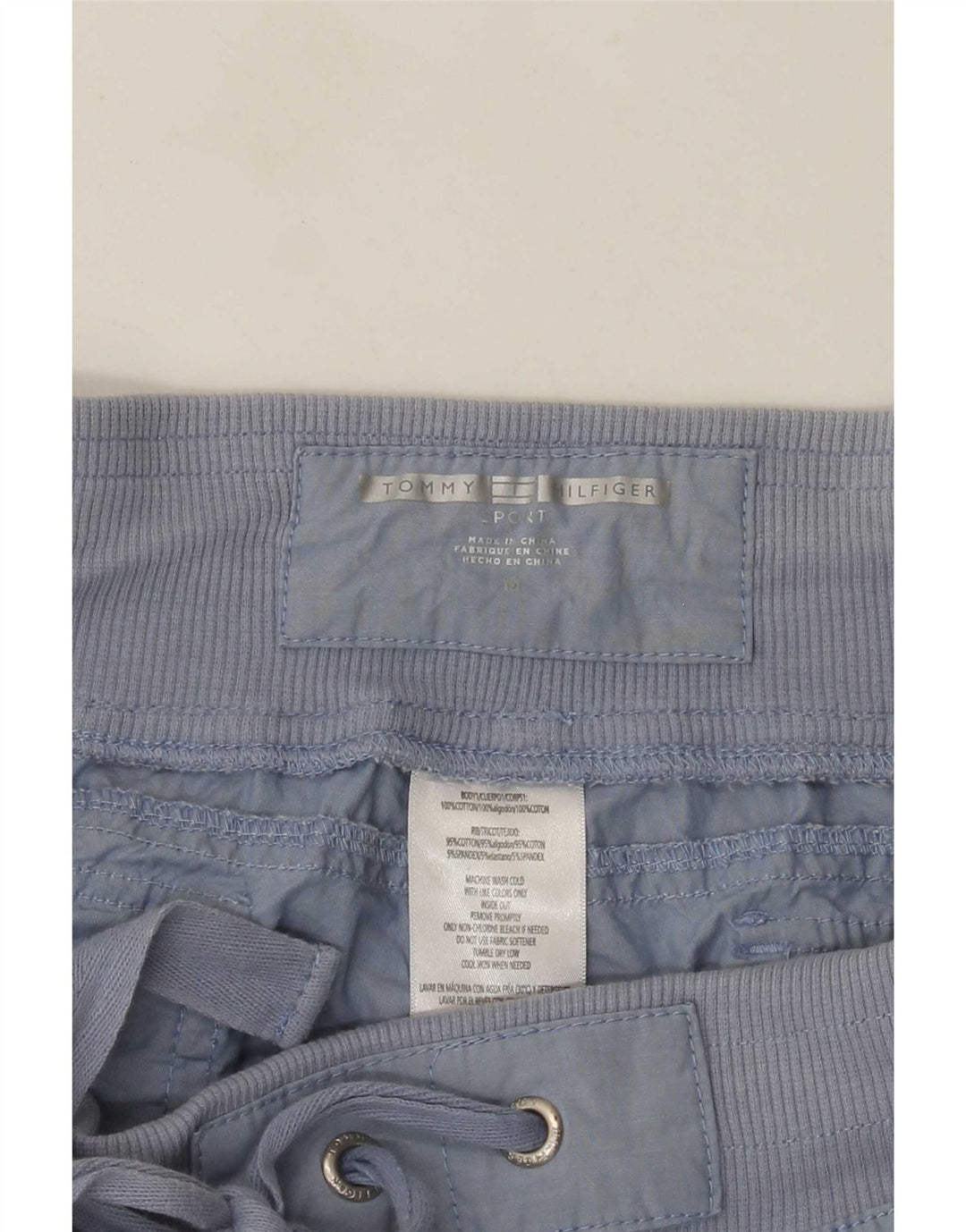 Tommy Hilfiger Pantalon Capri Femme Moyen W30 L22 Bleu Coton