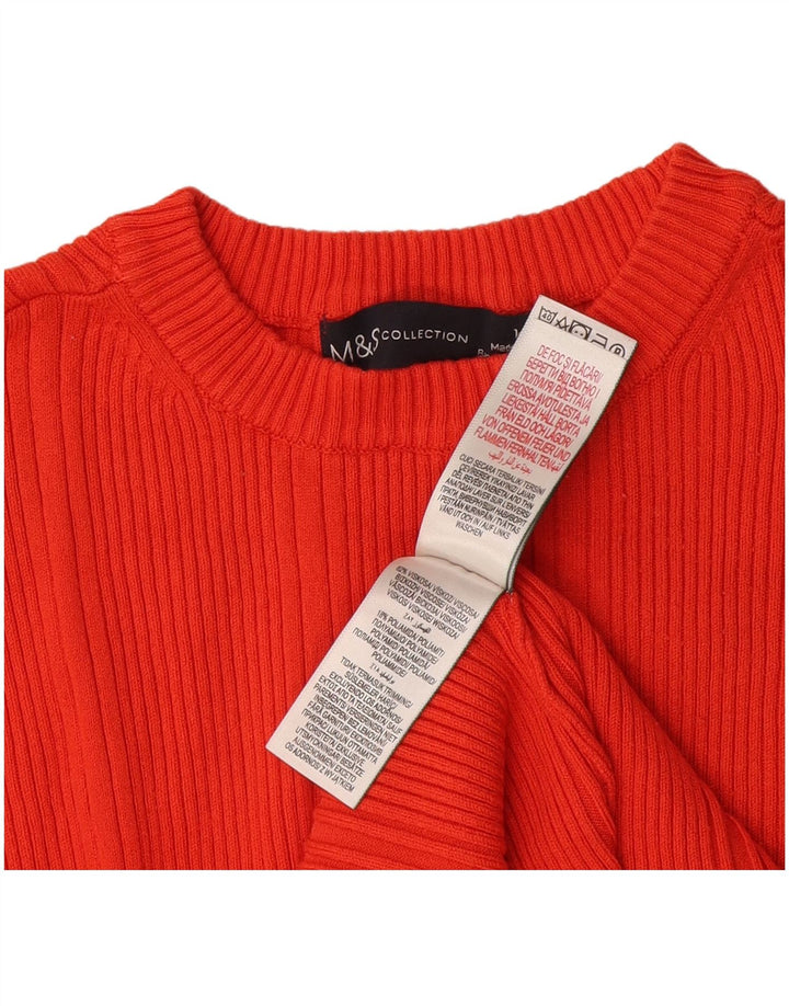 Marks & Spencer Pull court à col rond pour femme Rouge moyen UK 14