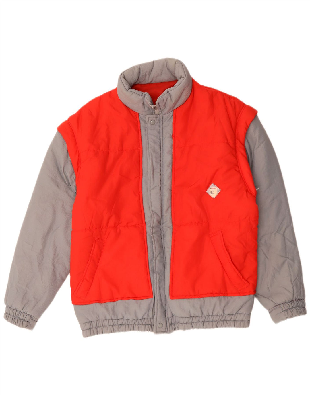 Carrera Veste matelassée pour homme UK 40 Large Rouge Colorblock Polyamide