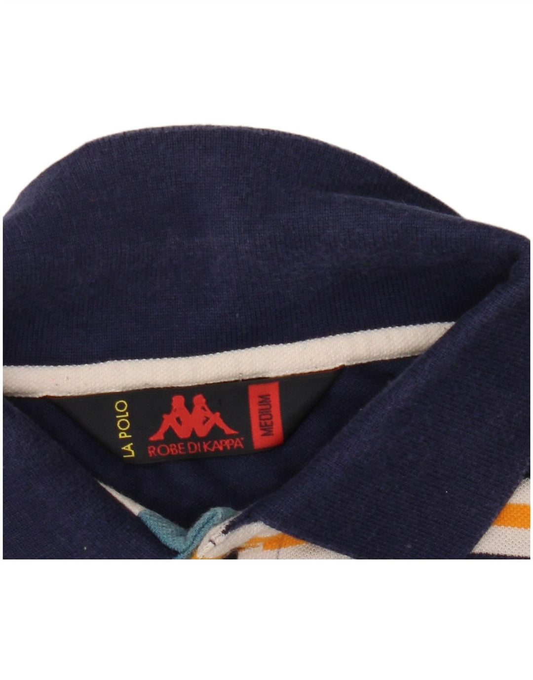 Kappa Polo Homme Rayé Bleu Marine Moyen