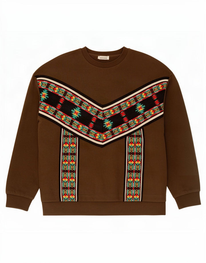Zara Sweat-shirt surdimensionné pour femme UK 10 Petit Kaki Géométrique