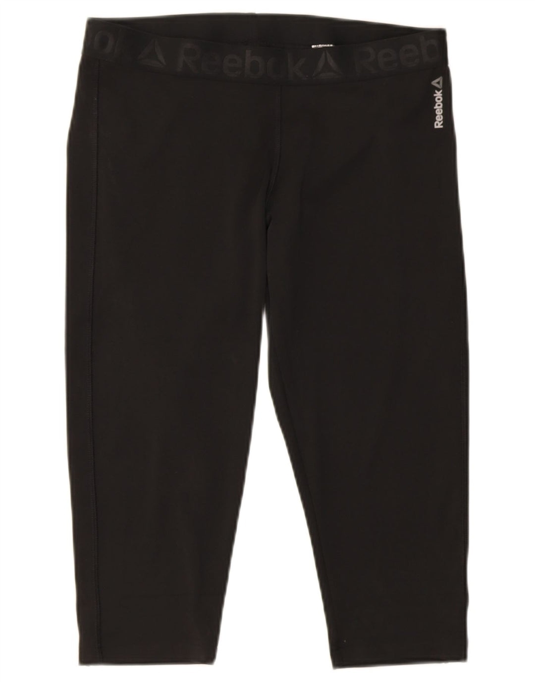 Reebok Femmes Capri Leggings UK 16/18 Grand Noir Polyester
