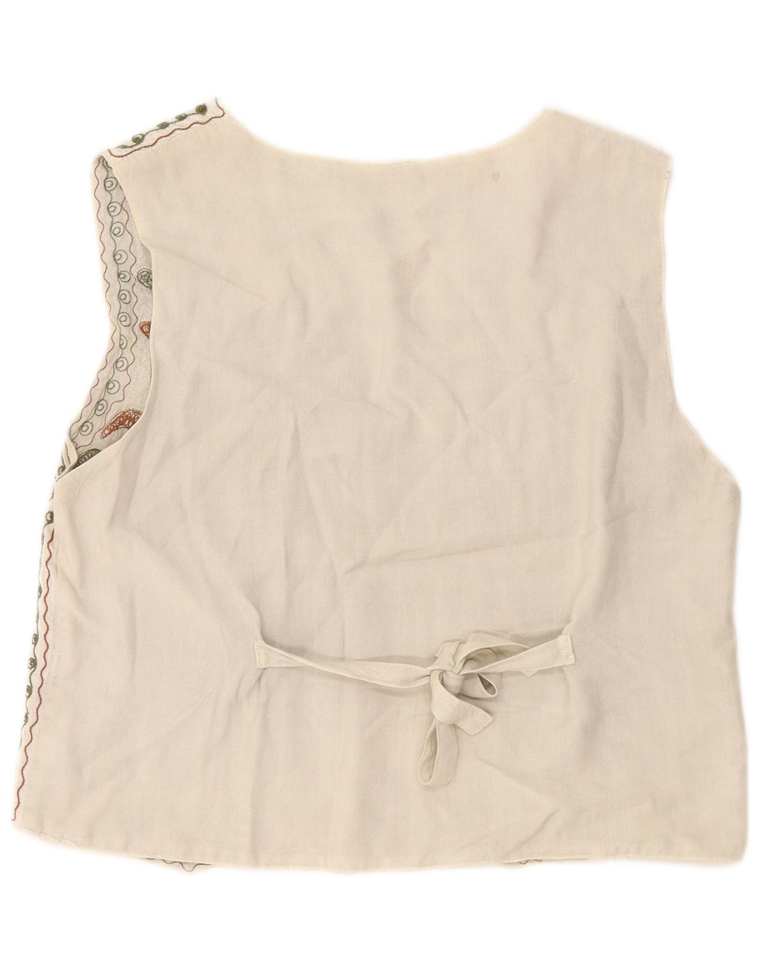 Gilet vintage à motif abstrait pour femme, taille unique, rayonne blanche