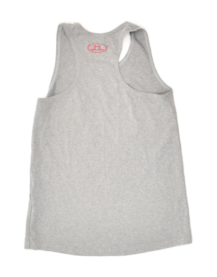 UNDER ARMOUR Girls Graphic Vest Top 7-8 Years Small Grey | Vintage Under Armour | Thrift | Second-Hand Under Armour | Used Clothing | Messina Hembry 