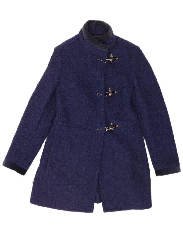 Fay Manteau Femme UK 10 Petite Laine Vierge Bleu Marine