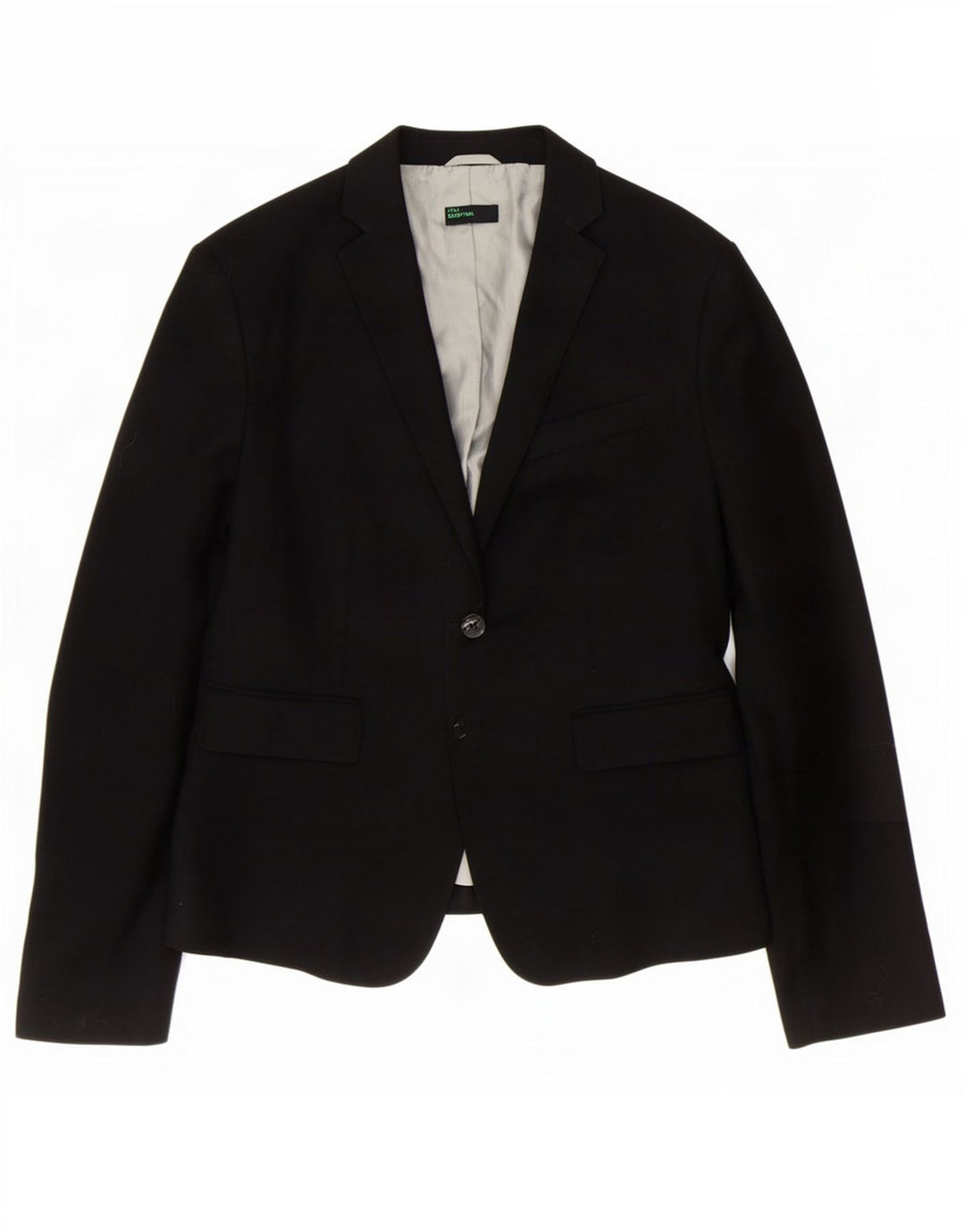 Benetton Veste Blazer 2 Boutons Femme IT 48 XL Noir Polyester