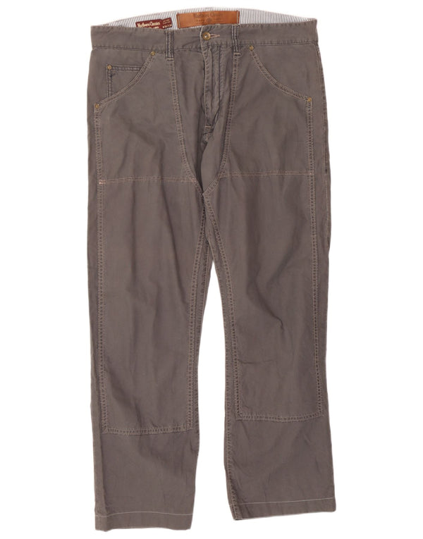 Marlboro Classics Pantalon décontracté droit pour homme W36 L30 Gris Coton