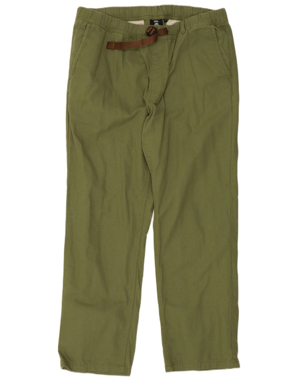 Vans Pantalon chino droit pour homme XL W38 L30 Vert Coton