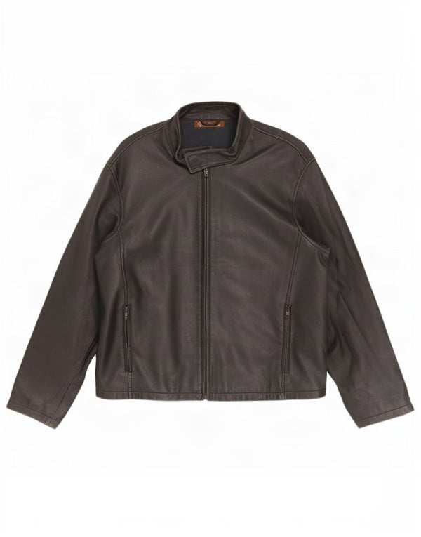 veste en cuir homme vintage UK 44 2XL Noir