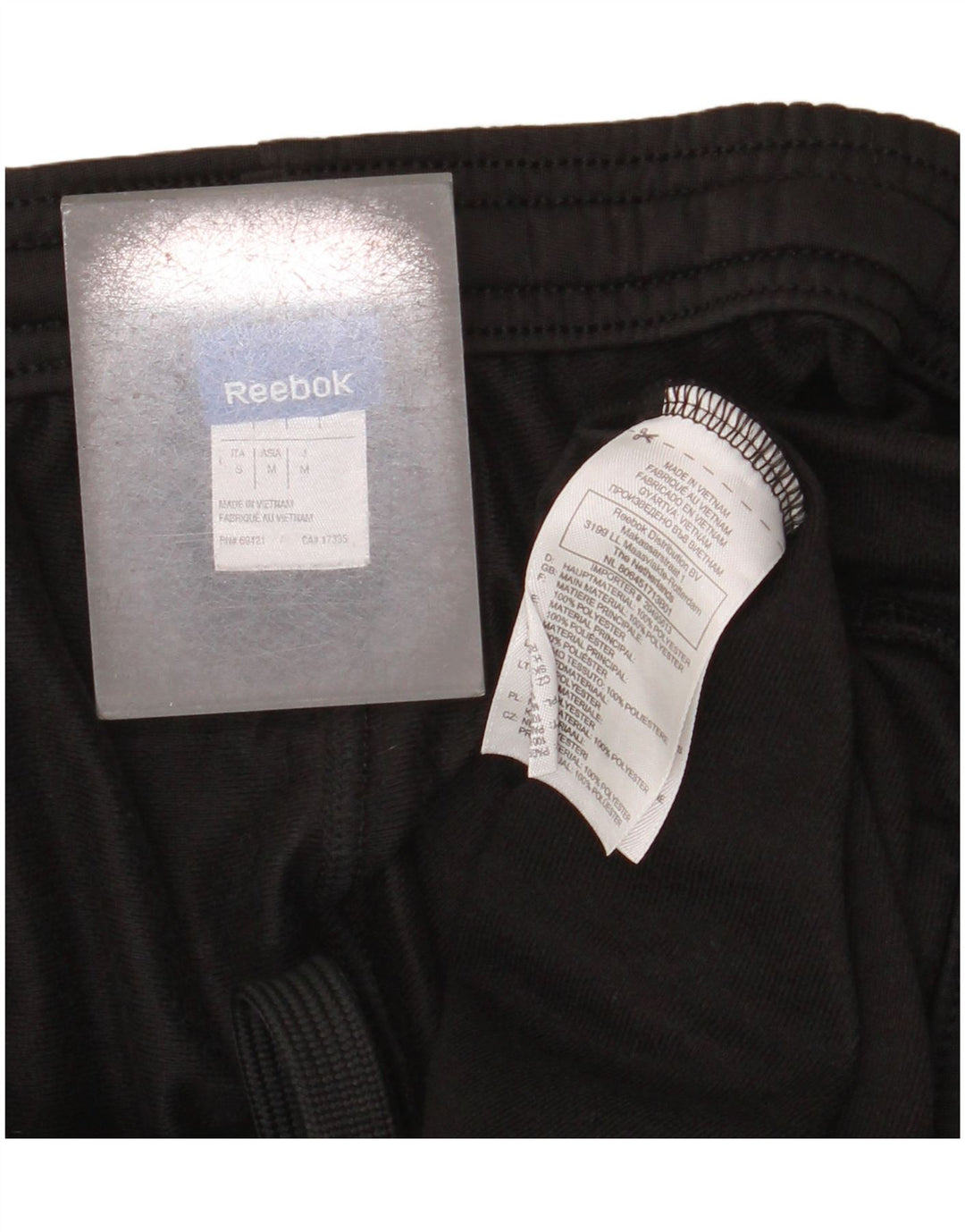 Reebok Pantalon de Survêtement Homme Petit Noir Polyester