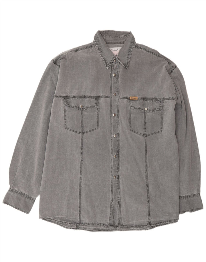 Wrangler Chemise en Jean Homme XL Gris Coton