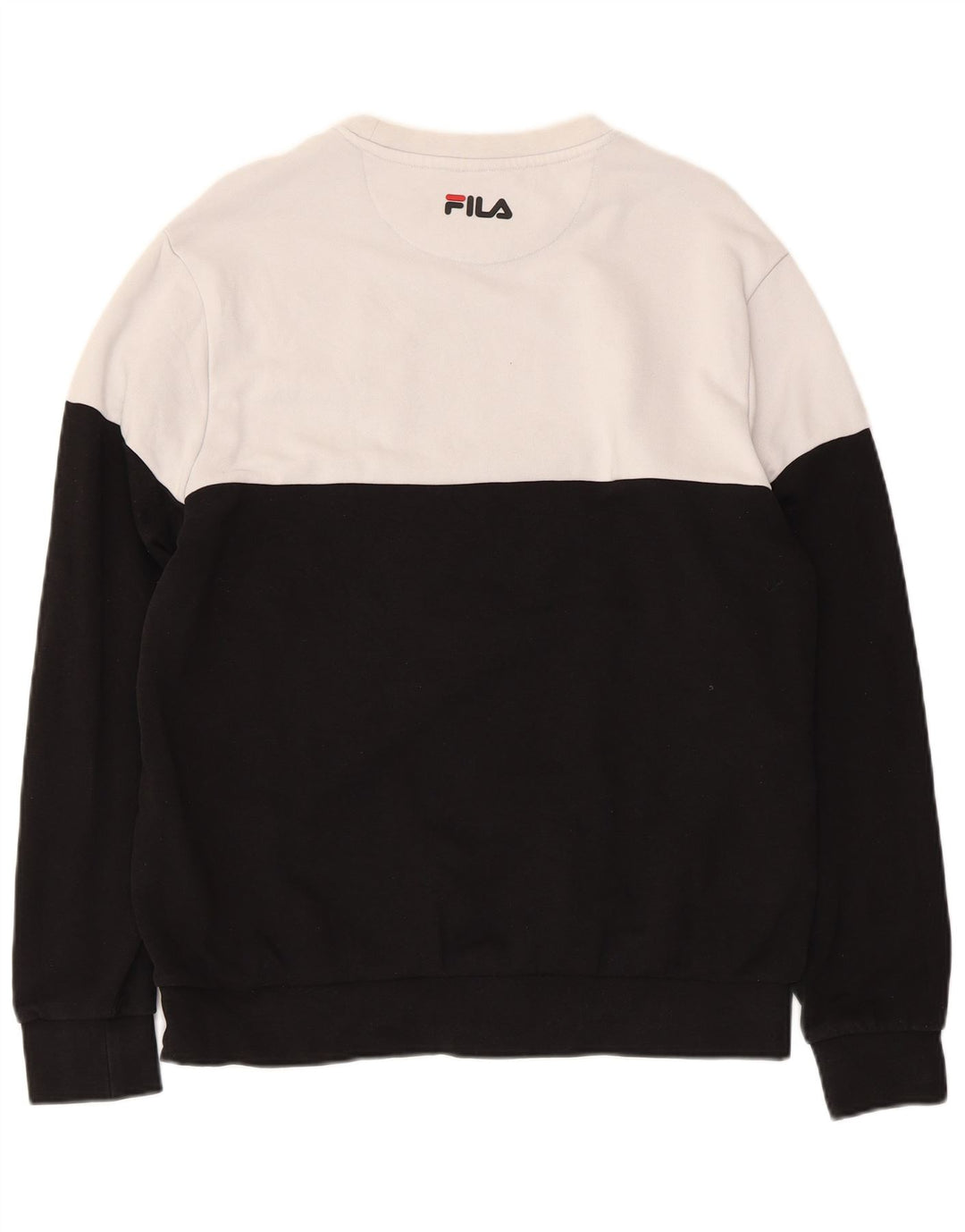 FILA Sweat-shirt graphique pour femme UK 14 Medium Black Colourblock