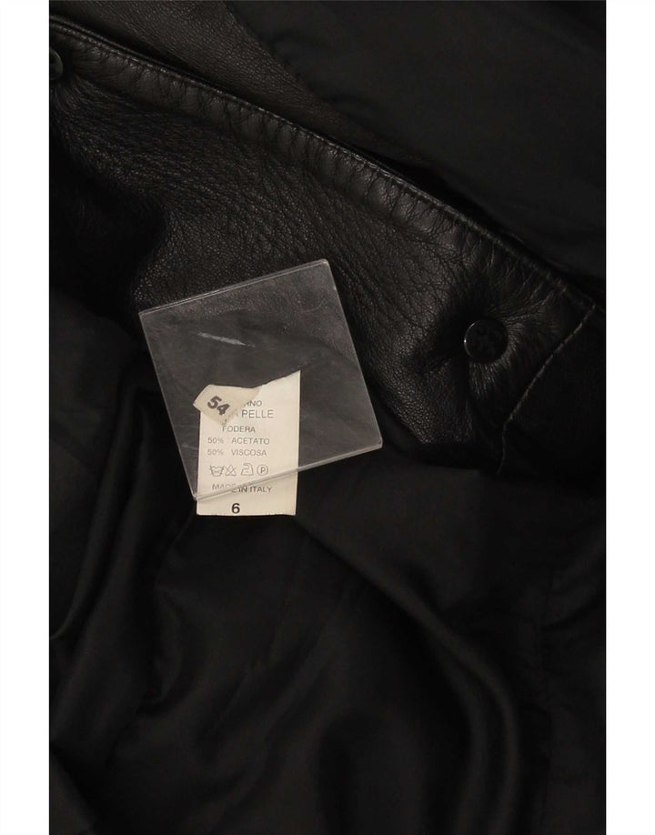 veste en cuir homme vintage IT 54 2XL Noir