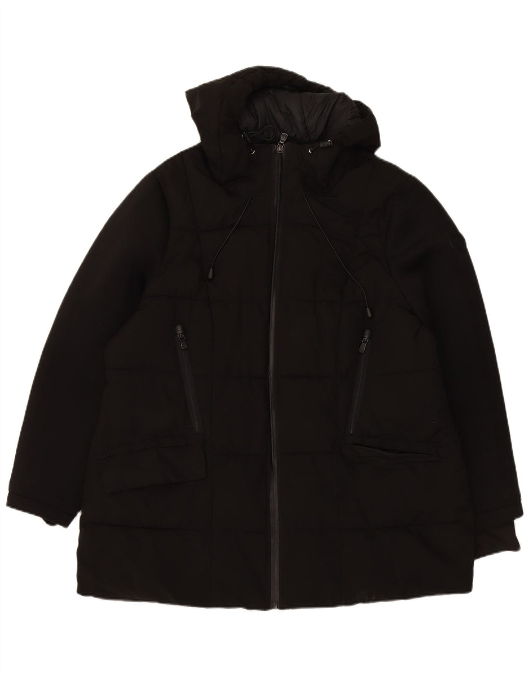 MICHAEL KORS Womens Hooded Padded Jacket UK 18 XL Black Polyester