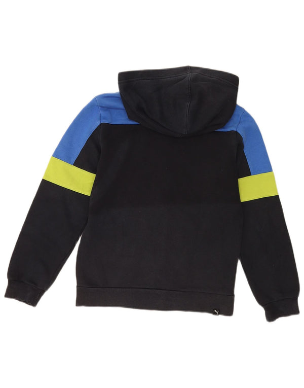 Puma Sweat à capuche zippé pour garçon 11-12 ans Noir Colorblock Coton