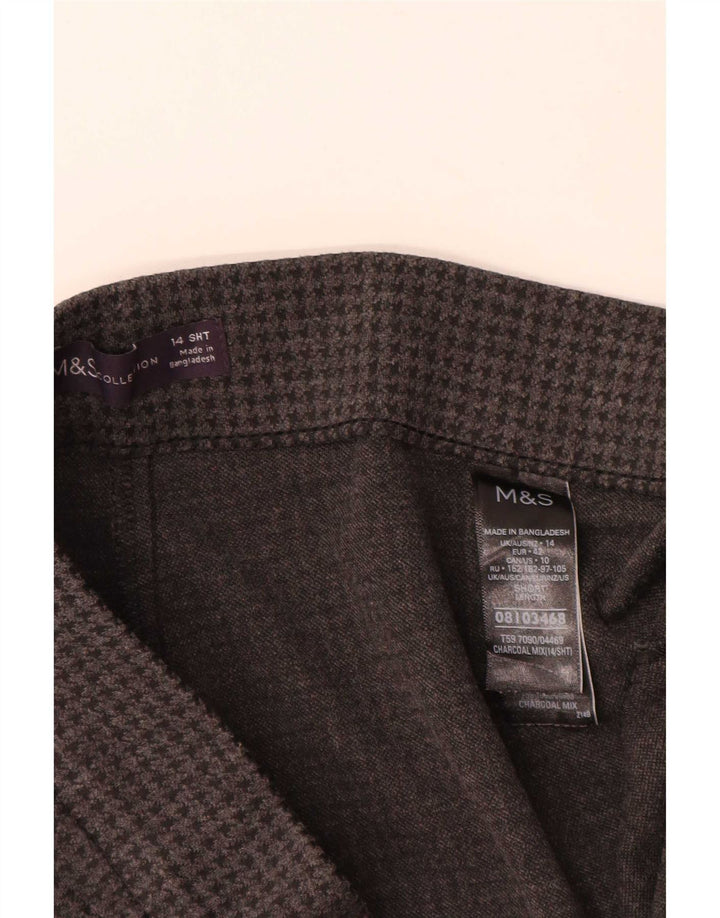 Marks & Spencer Pantalon court pour femme UK 14 Large W32 L26 Gris