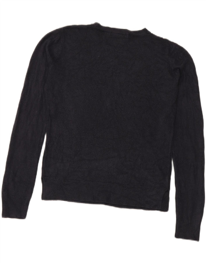 Marks & Spencer Pull à col rond pour femme UK 12 Bleu marine moyen