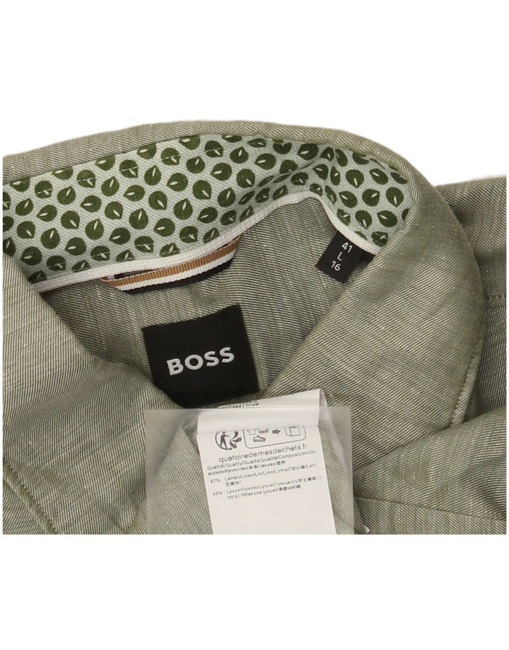 Hugo Boss Chemise Homme Taille 41 Grand Lin Vert