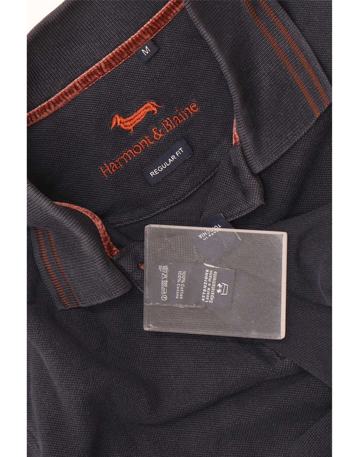 Harmont & Blaine Polo à manches longues pour homme, coupe régulière, bleu marine moyen
