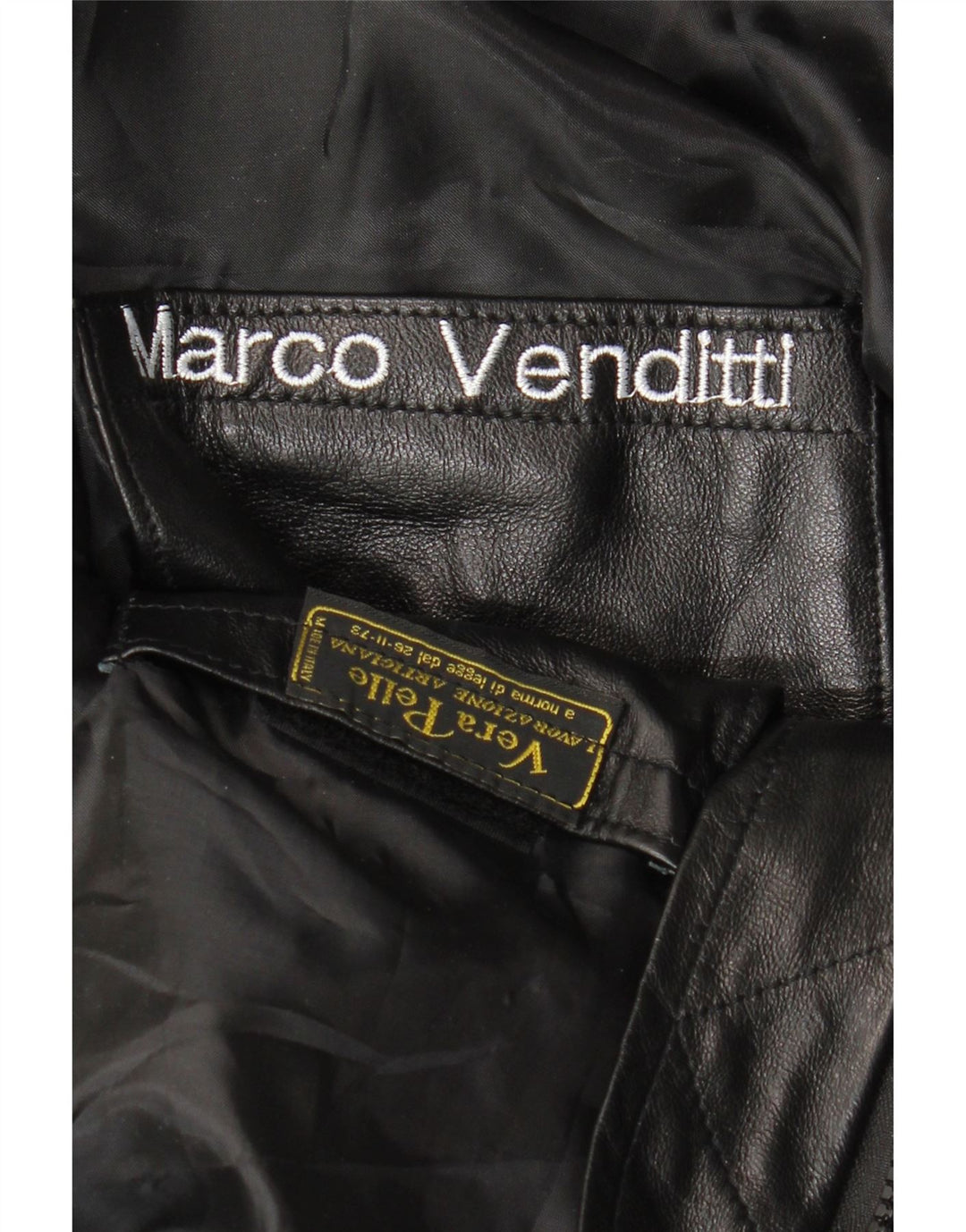 VINTAGE Veste en cuir homme UK 36 Petit cuir noir