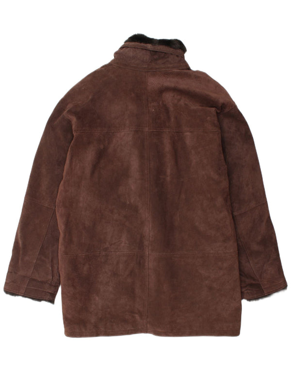 ST. BERNARD Manteau coupe-vent surdimensionné en daim pour femme UK 14 Large Marron