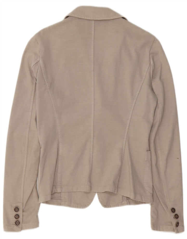TRUSSARDI JEANS Veste Blazer 2 Boutons Femme UK 12 Beige Moyen