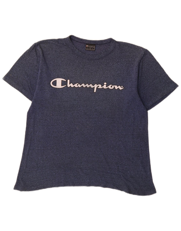 Champion T-Shirt Graphique Homme Bleu Marine Moyen Coton
