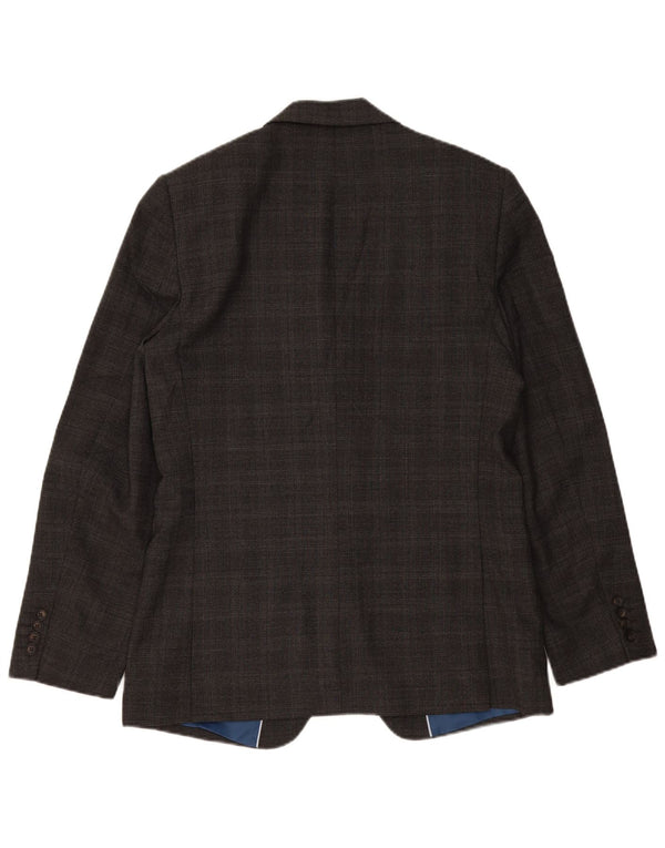Marks & Spencer Veste blazer à 2 boutons pour homme UK 40 en laine à carreaux gris moyen