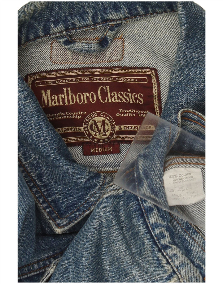 Marlboro Classics Veste en jean pour homme UK 38 Bleu moyen Coton
