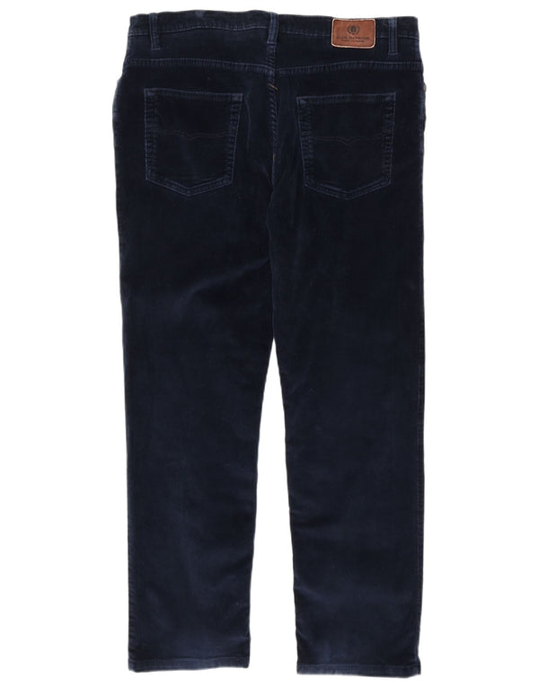 Marks & Spencer Pantalon droit en velours côtelé Blue Harbor pour homme W36 L31 Bleu marine