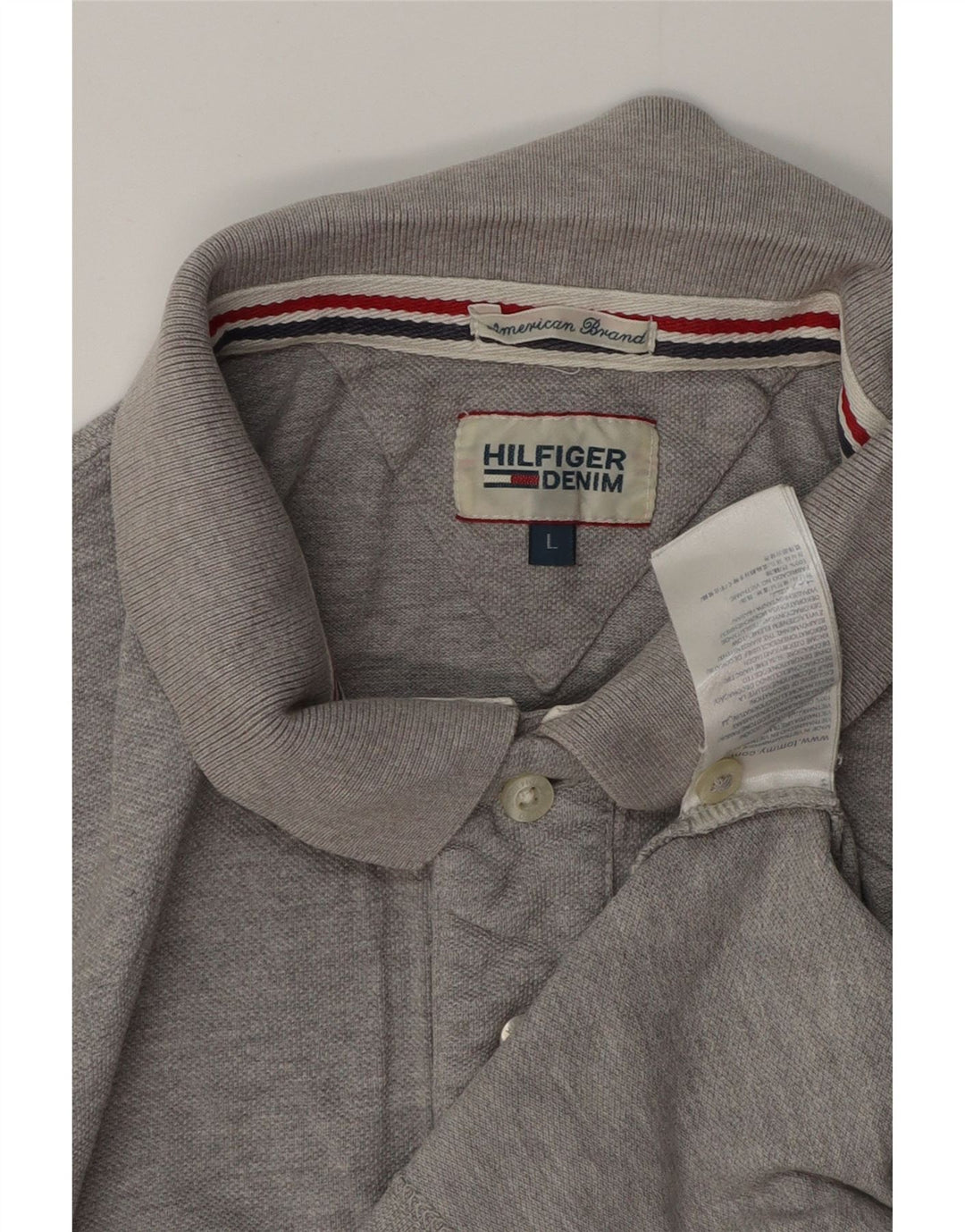 TOMMY HILFIGER Polo Homme Large Gris Coton