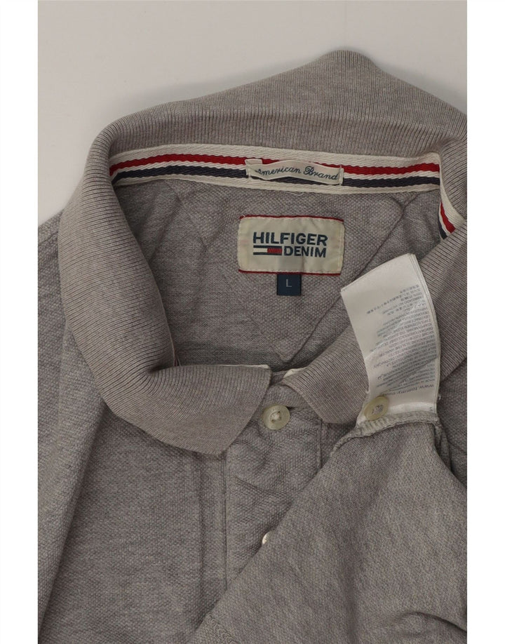 TOMMY HILFIGER Polo Homme Large Gris Coton