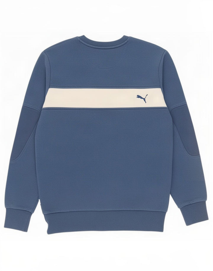 Puma Sweatshirt Graphic Sweatshirt Jumper Small Homme Bleu Colorblock