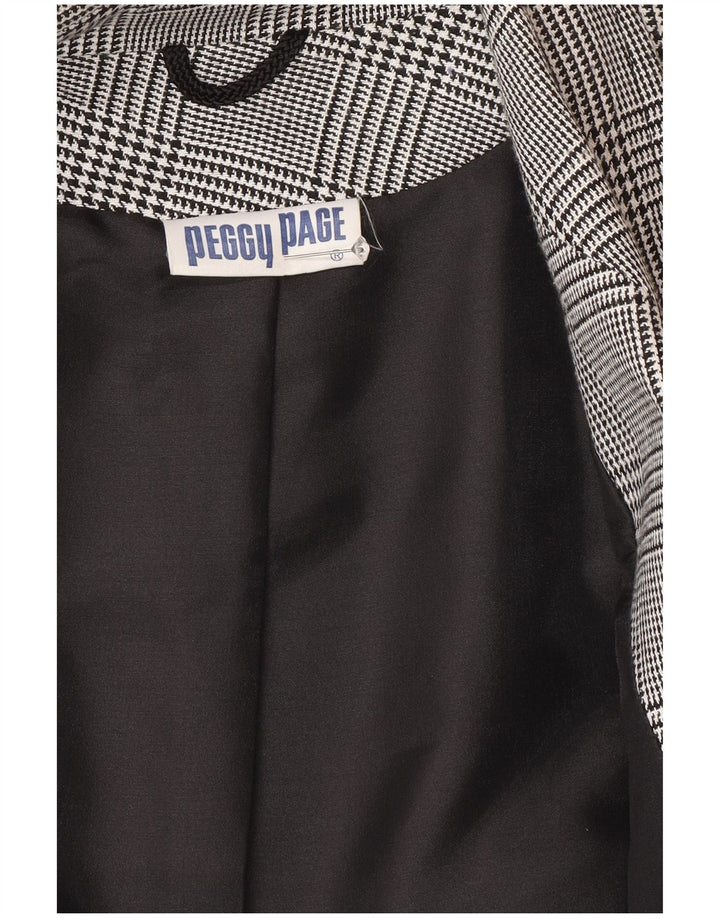 Peggy Page Veste Blazer Femme UK 14 Grand Pied-de-Poule Gris