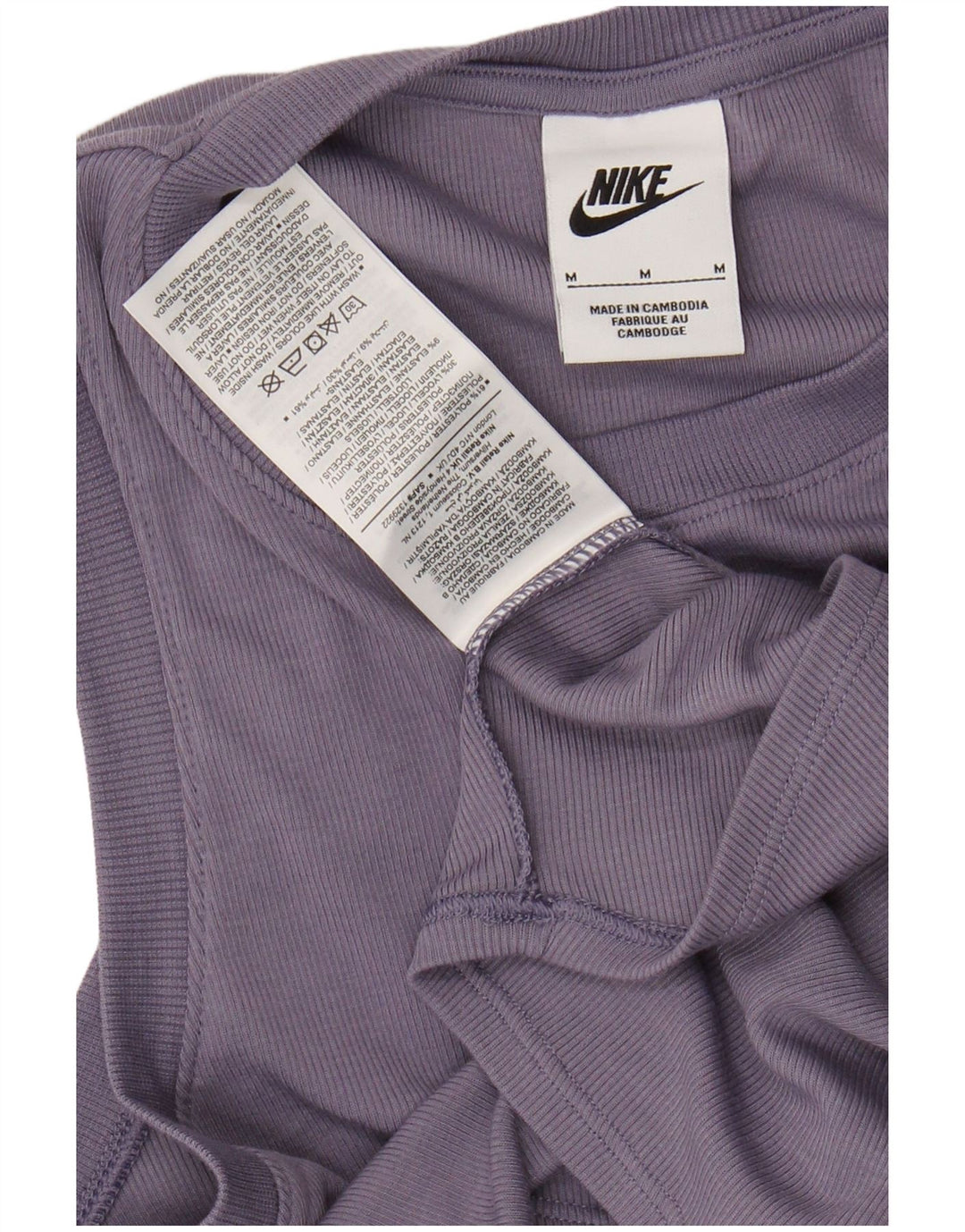 NIKE Débardeur court pour femme UK 12 Violet moyen Polyester