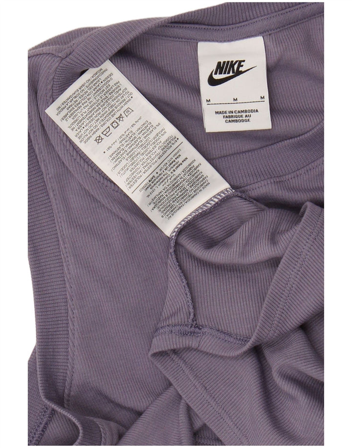 NIKE Débardeur court pour femme UK 12 Violet moyen Polyester