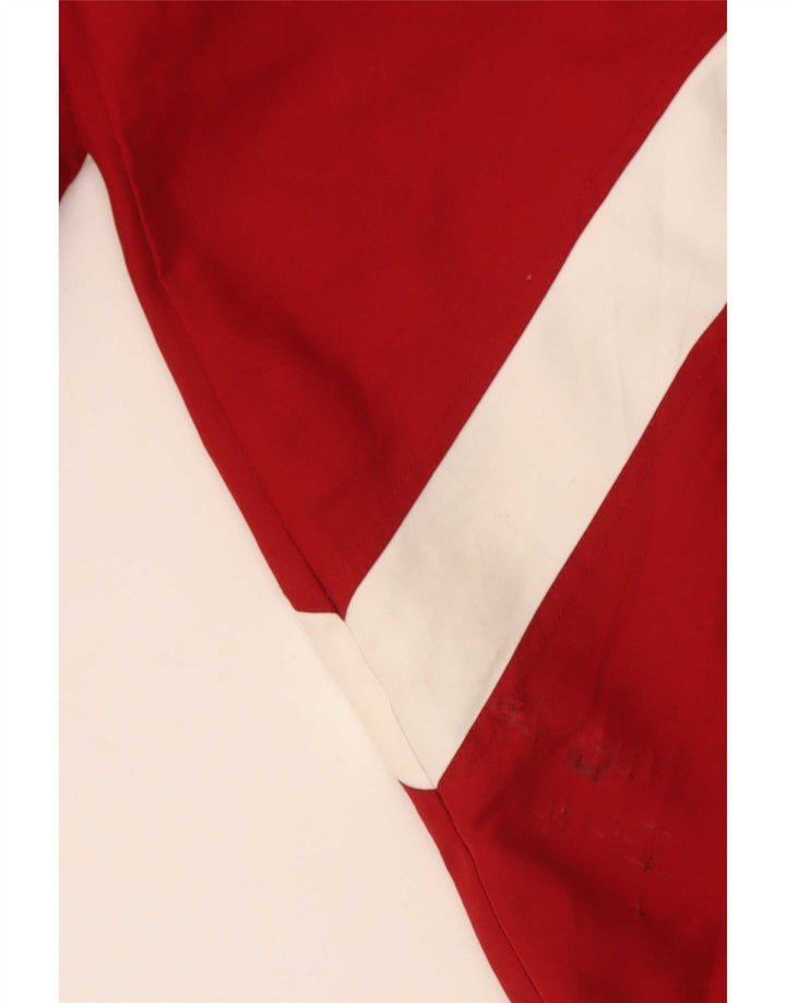 vintage Mens Abstract Pattern Survêtement Top Veste Grand Rouge Polyester